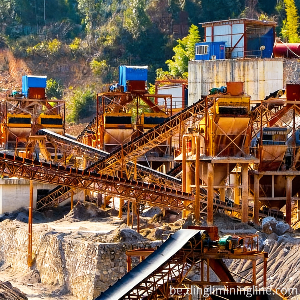 Завод стацыянарнага жвіровага каменя магутнасцю 2000 TPH 2000 TPH Fixed Gravel Stone Plant